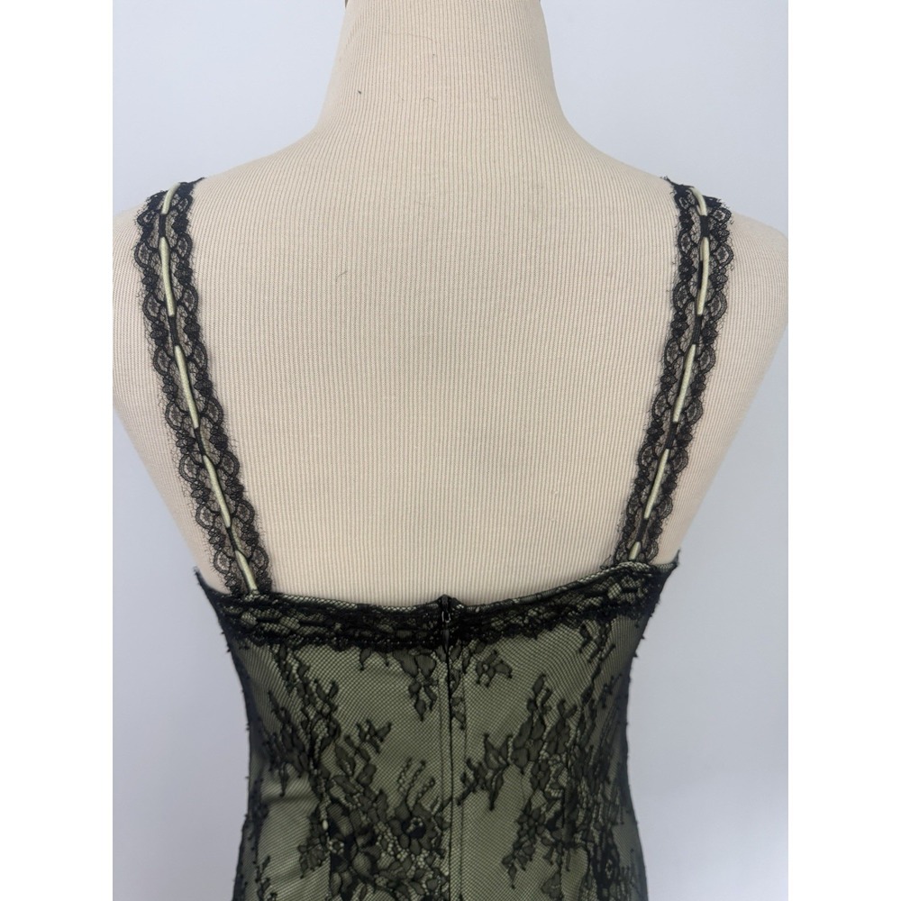 CIDER New Black Lace Milkmaid DRESS M Green Mesh Whimsigoth Fairy Grunge Goblin - Picture 5 of 16